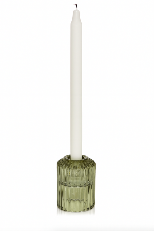 Chartreuse Glass Candle Holder - Tall