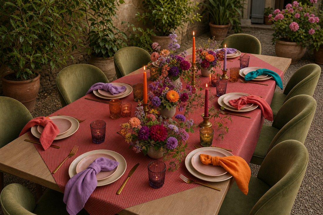 Jewel Tones, Earthy Neutrals, or Bold Brights? How to Pick the Right Linen Colour for Your Dining Style