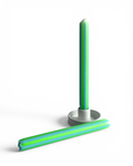 Blue and Green Neon Striped Dinner Candle