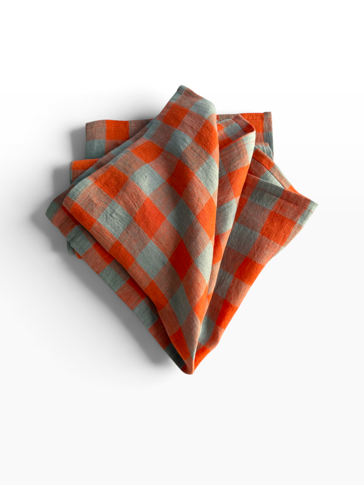 Coastal Summer Check Linen Napkins