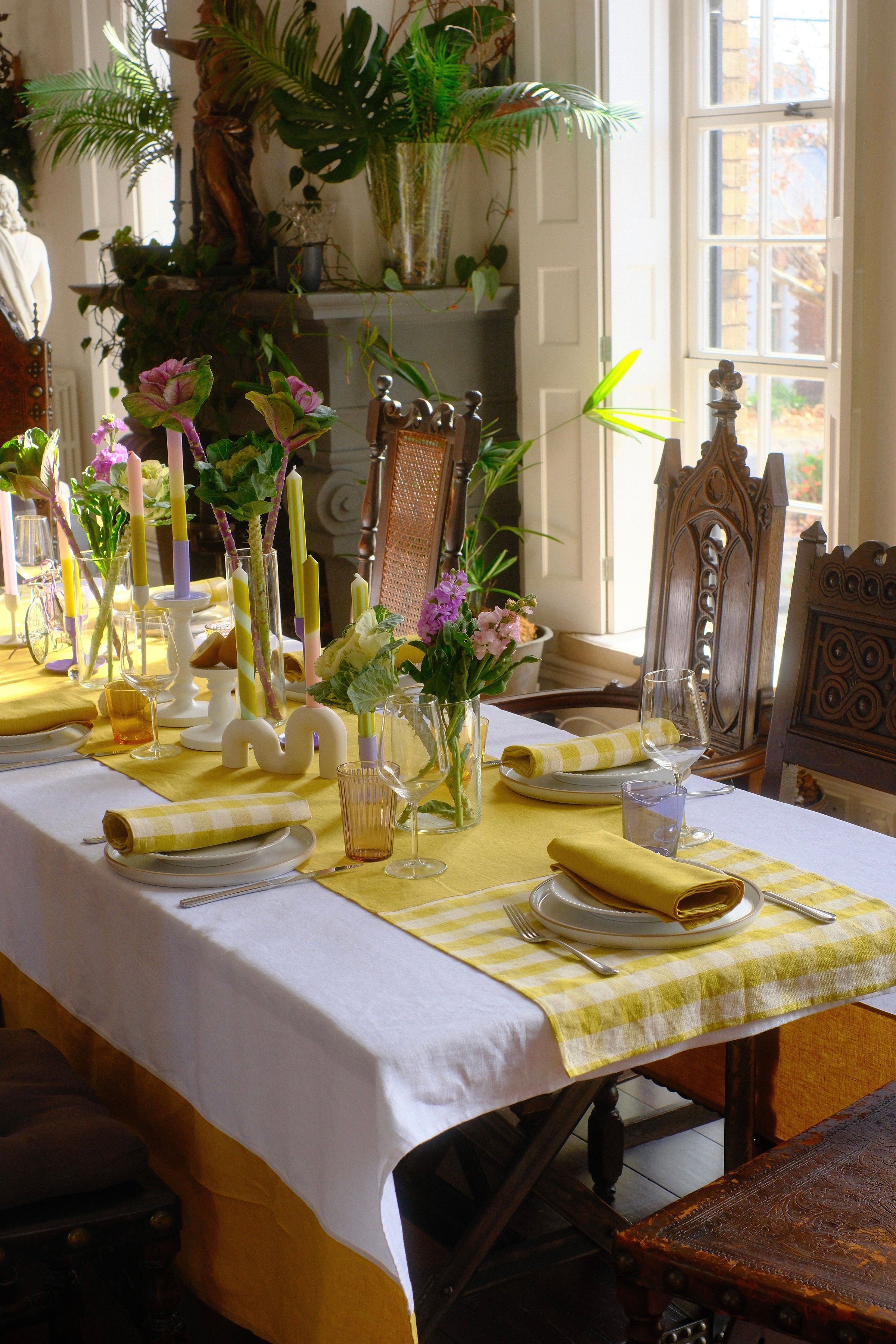 Citrus Twist Linen Tablecloth