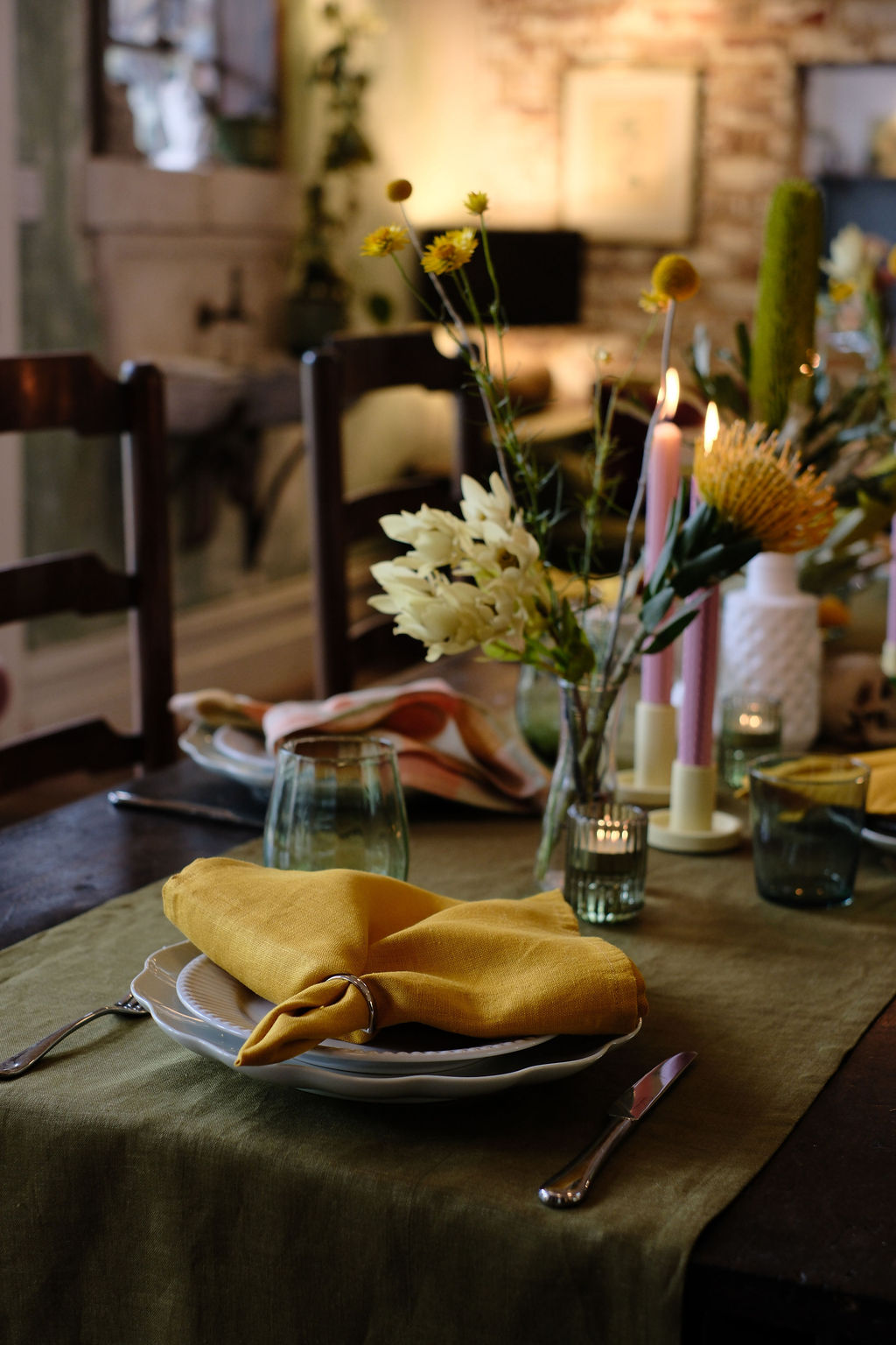 Marigold Plain Linen Napkins