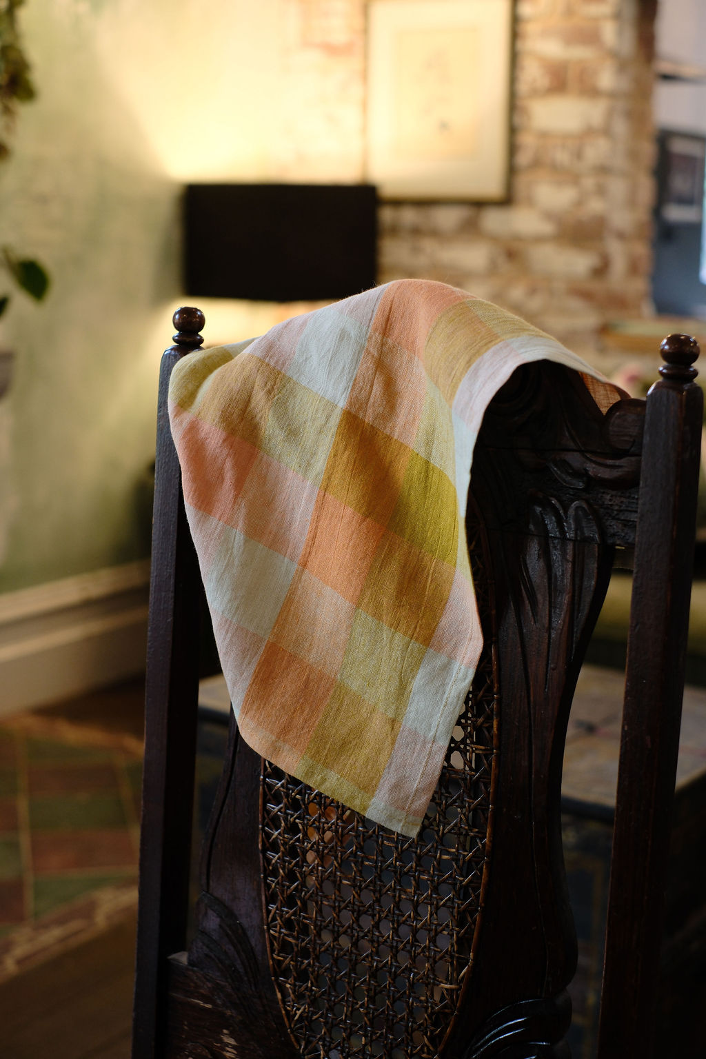 Harvest Glow Checkered Linen Napkins
