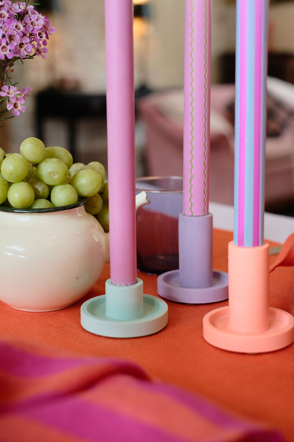 Lavender Loud Jesmonite Candle Holder - Large