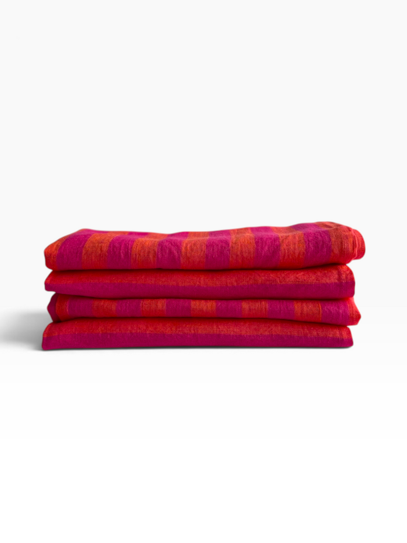 Tropic Bloom Striped Linen Napkins by Everyday Normal, photo 1