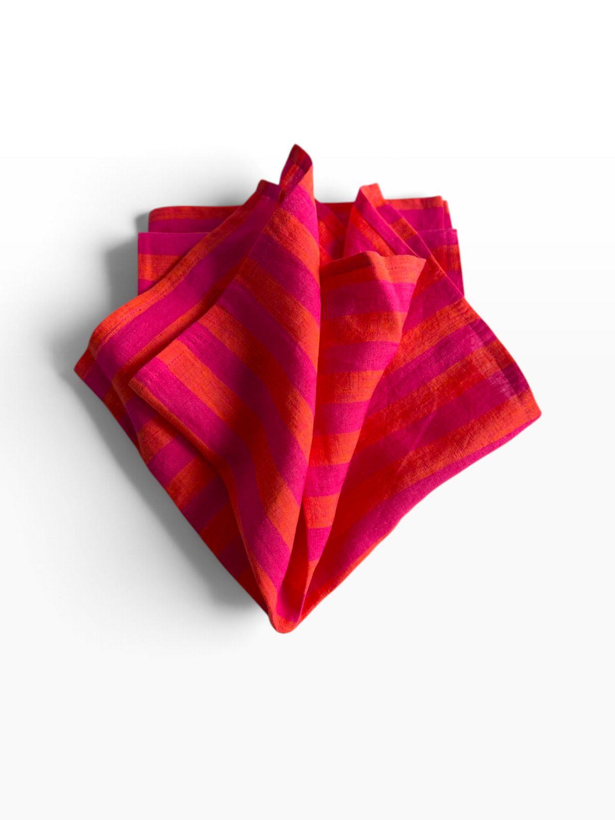 Tropic Bloom Striped Linen Napkins