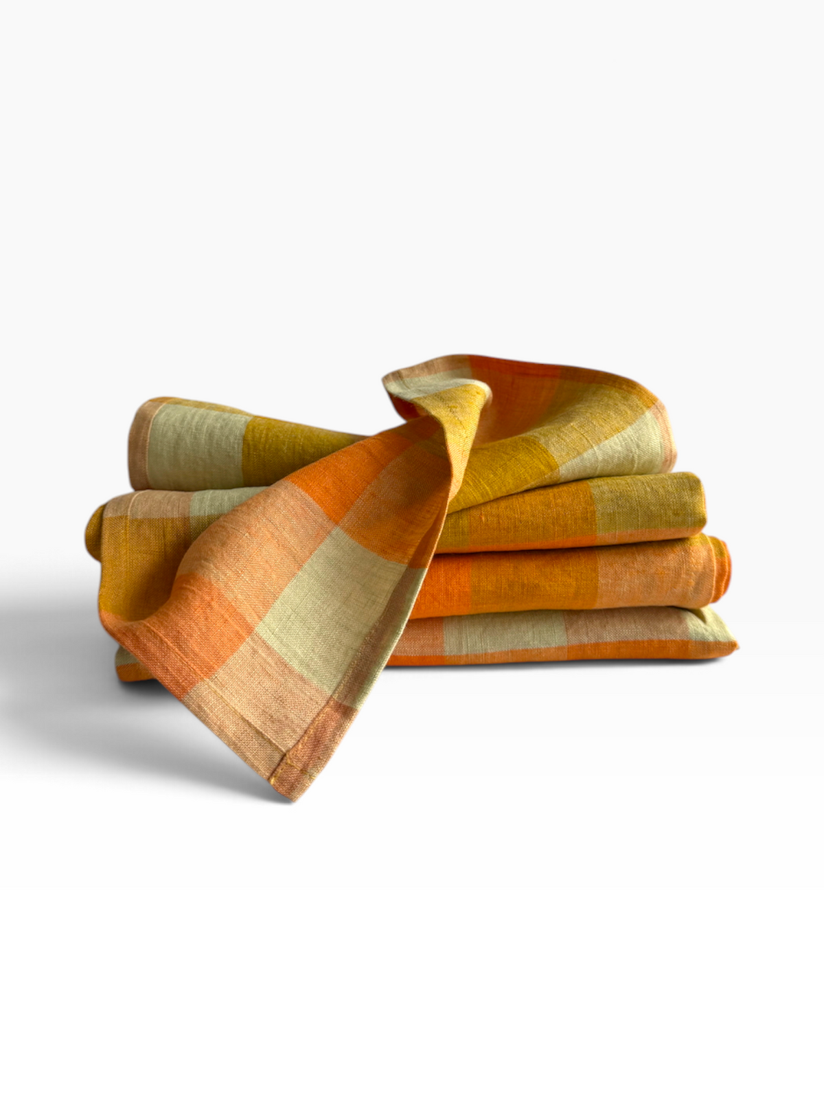 Harvest Glow Checkered Linen Napkins