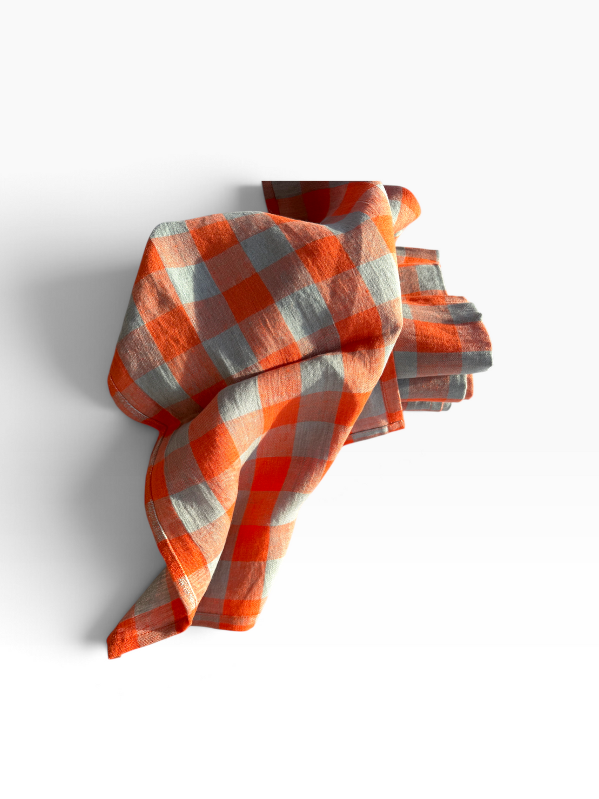 Coastal Summer Check Linen Napkins