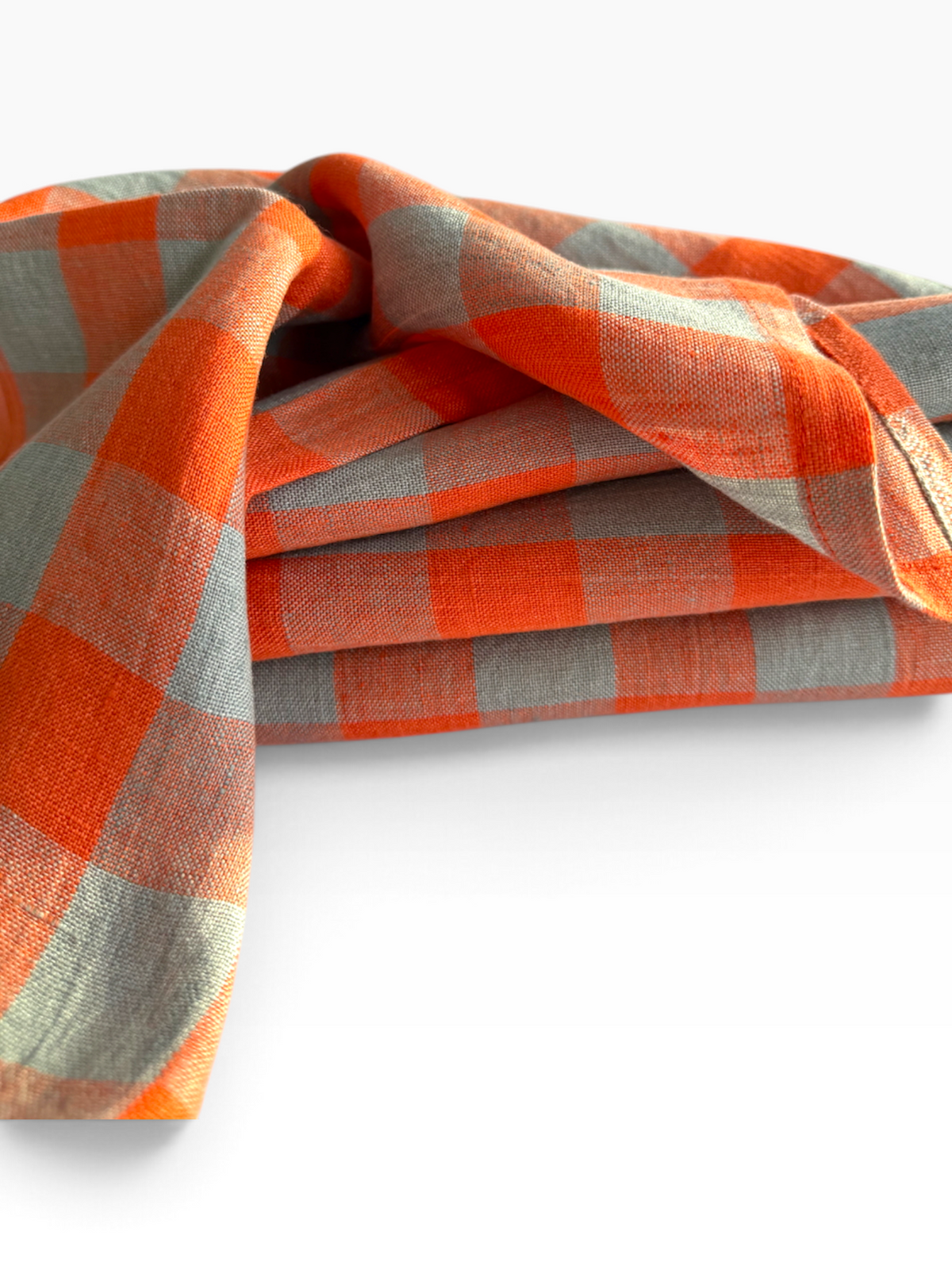 Coastal Summer Check Linen Napkins