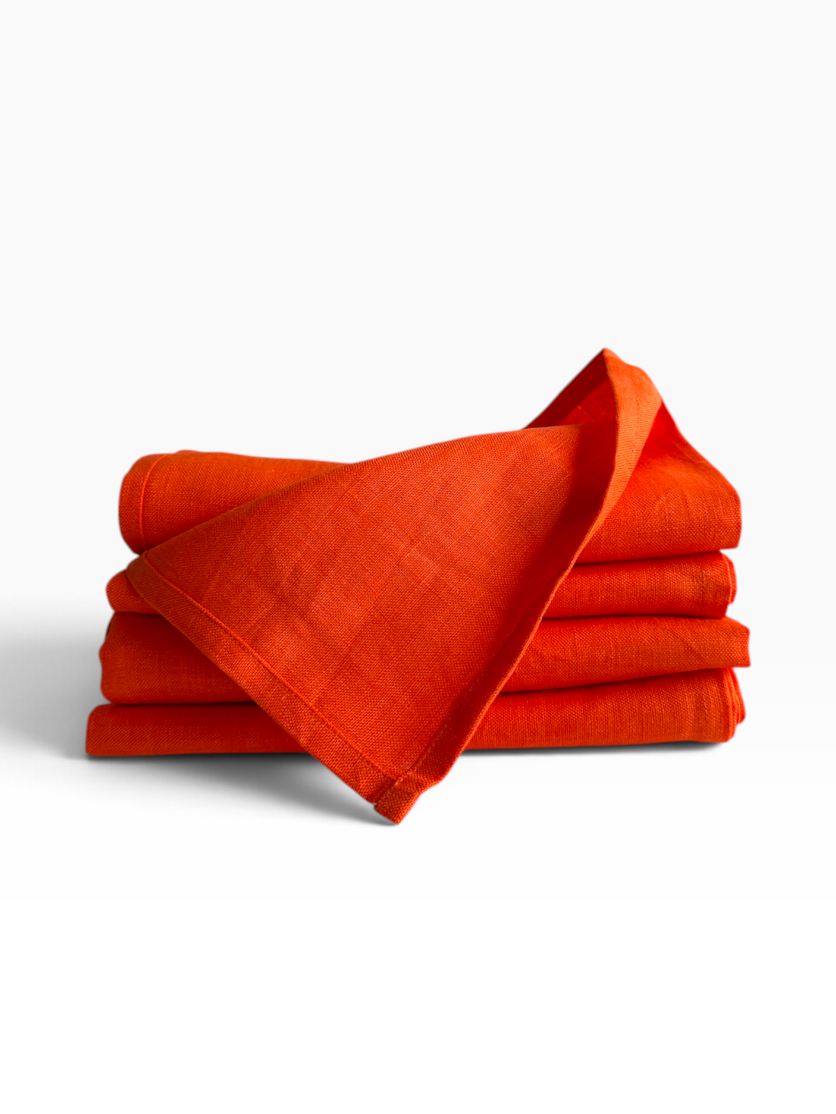 Spanish Orange Plain Linen Napkins