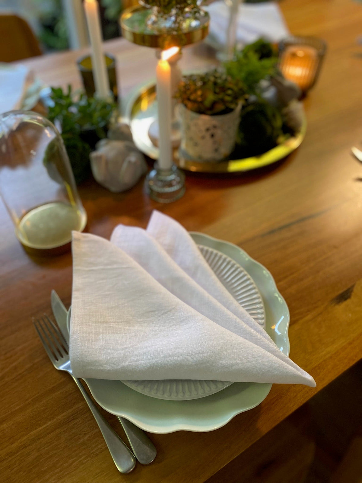 White linen napkins from Everyday Normal's Alabaster set