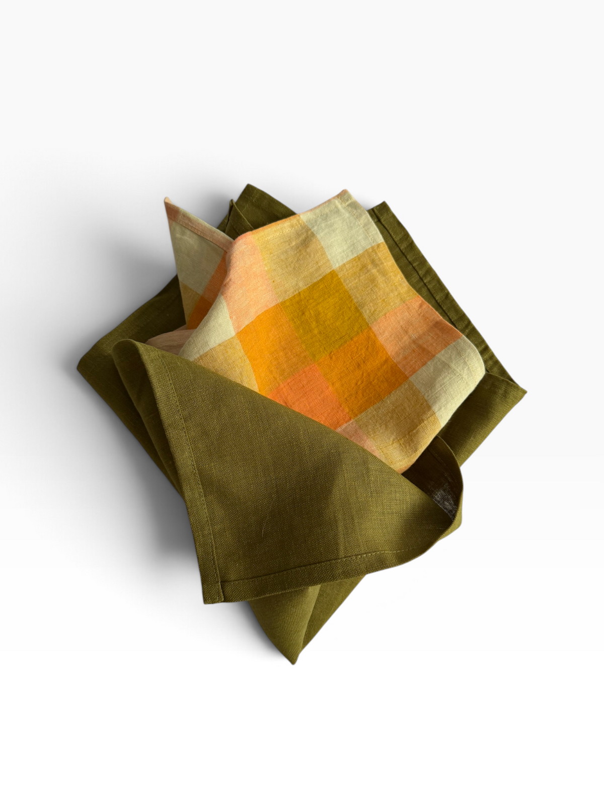 Harvest Glow Checkered Linen Napkins