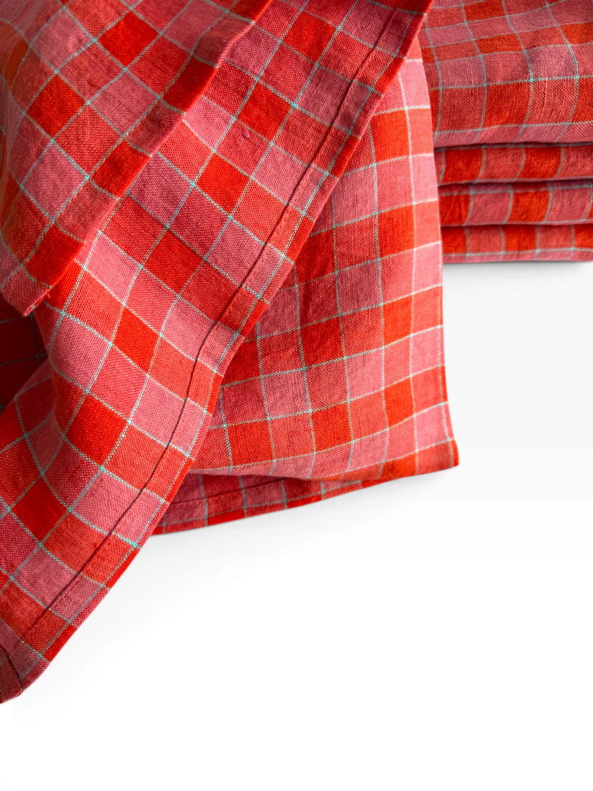 Rhubarb Checked Linen Napkins by Everyday Normal, photo 2