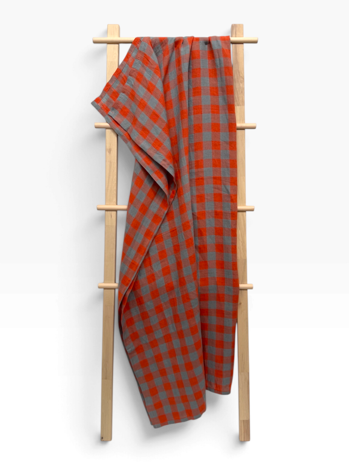 Coastal Summer Checkered Linen Tablecloth