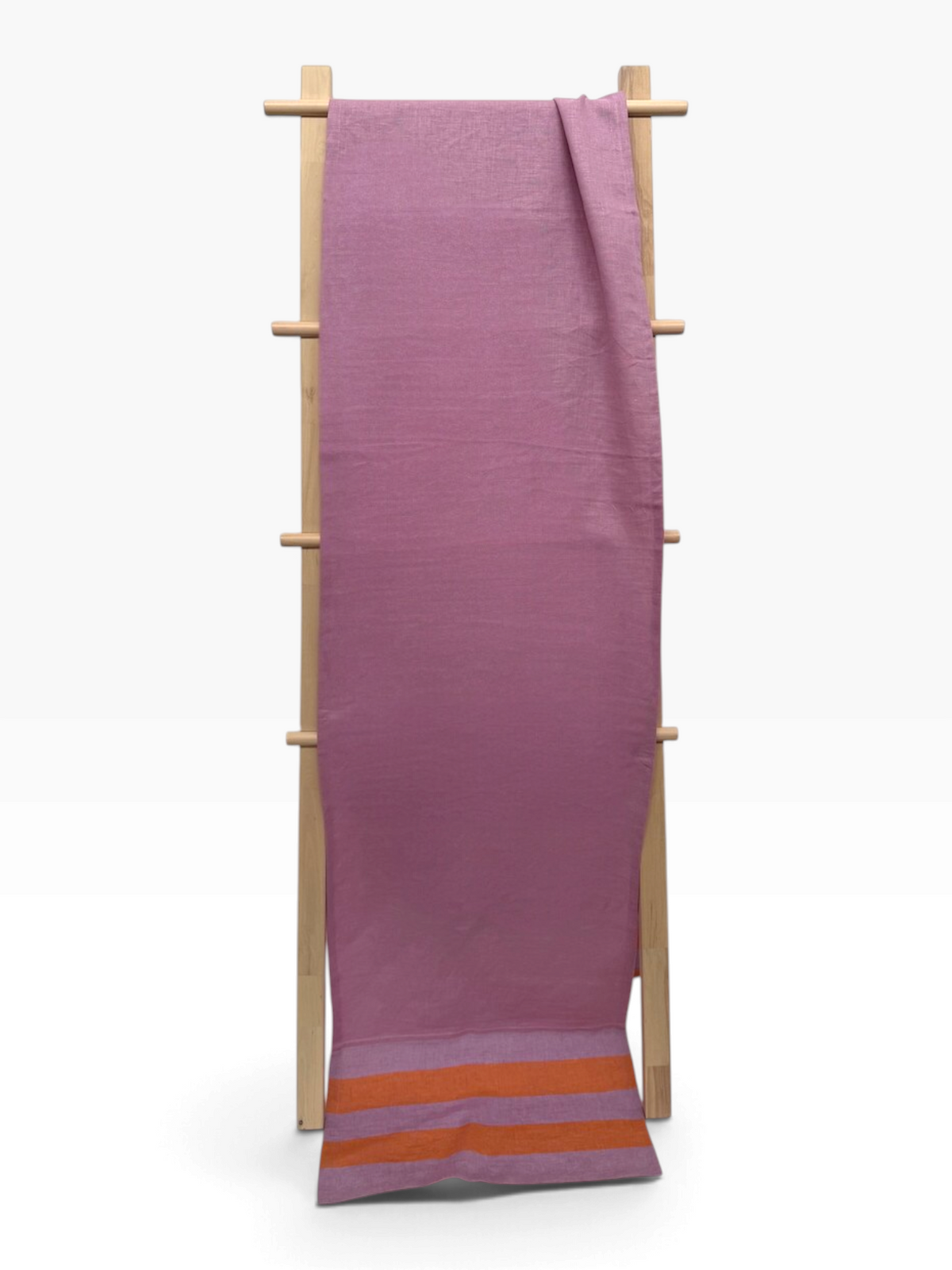 Lavender and Orange Stripe Linen Table Runner