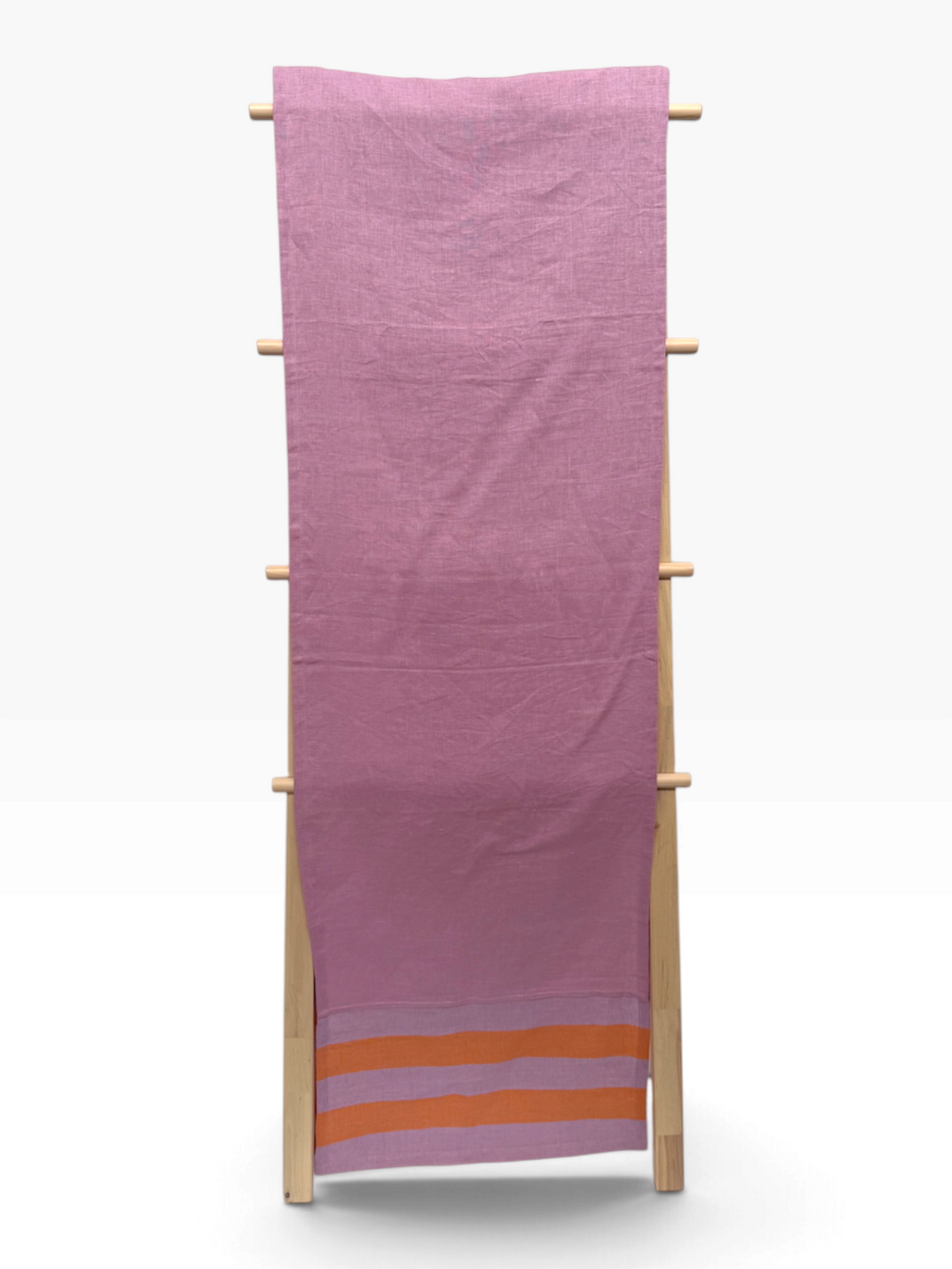 Lavender and Orange Stripe Linen Table Runner