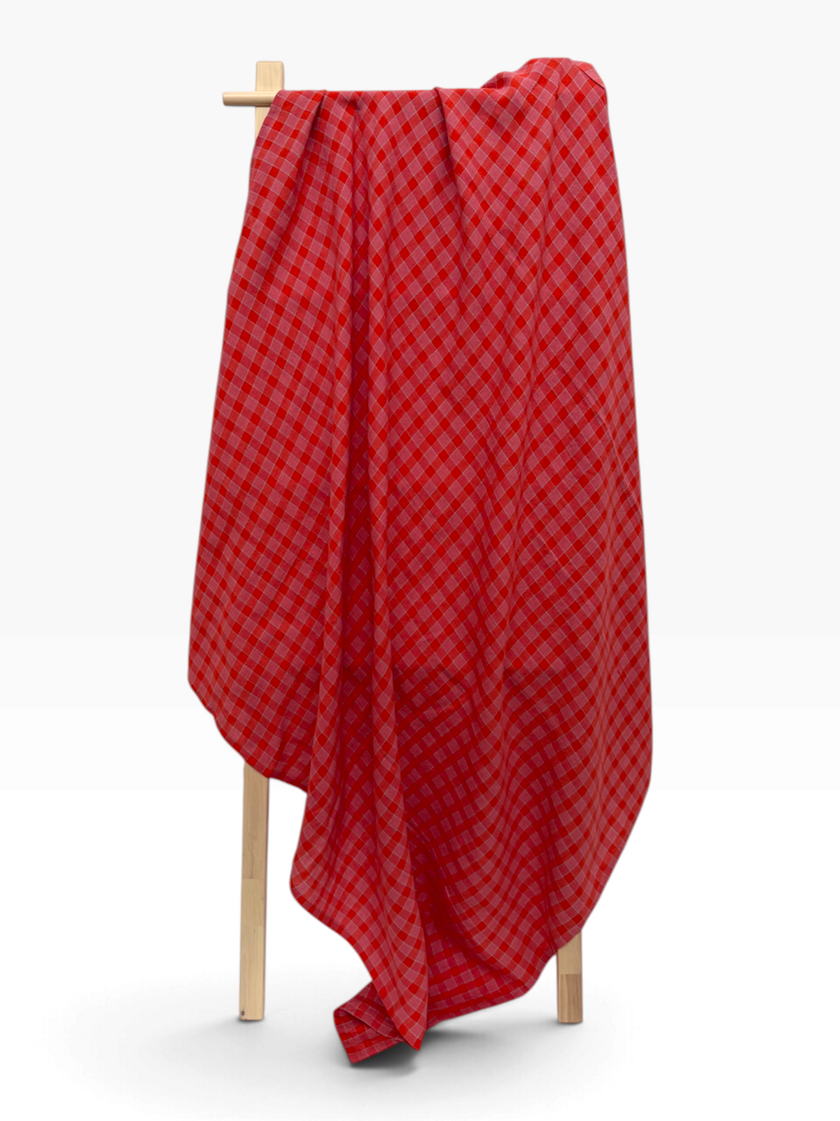 Rhubarb Checked Square Linen Tablecloth by Everyday Normal, photo 4