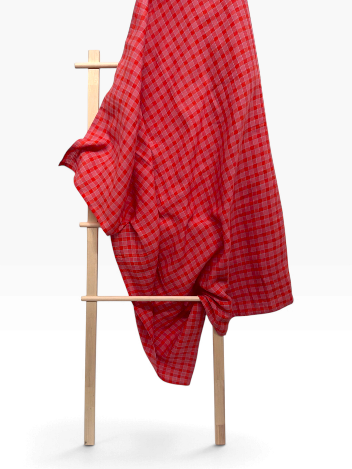 Rhubarb Checked Square Linen Tablecloth by Everyday Normal, photo 2