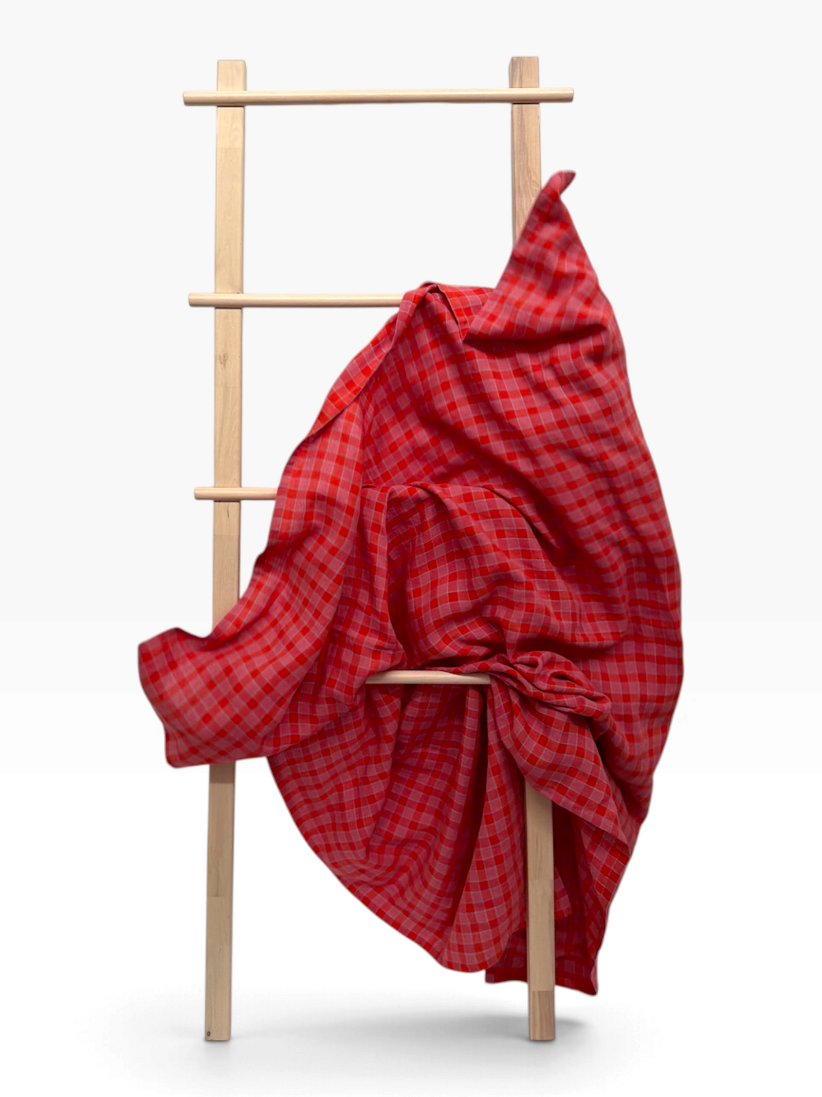 Rhubarb Checked Square Linen Tablecloth by Everyday Normal, photo 3