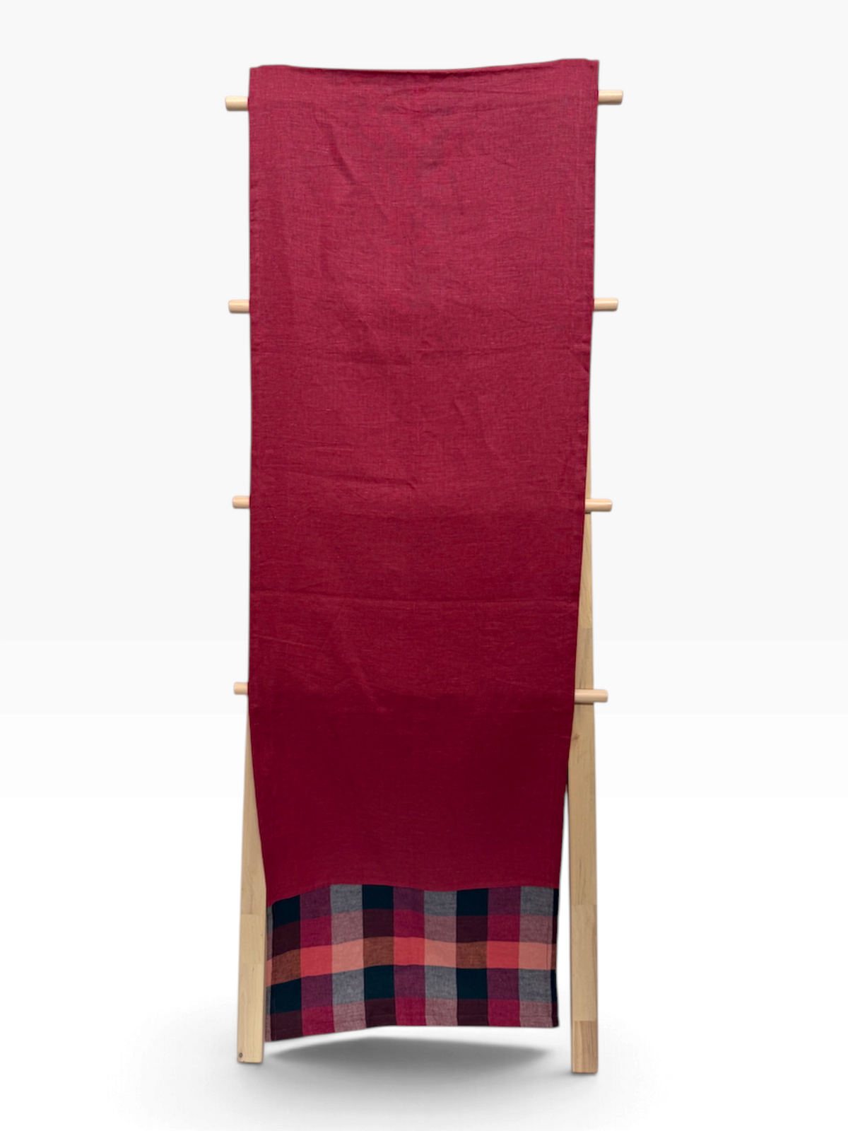 Summer Field Check Linen Table Runner