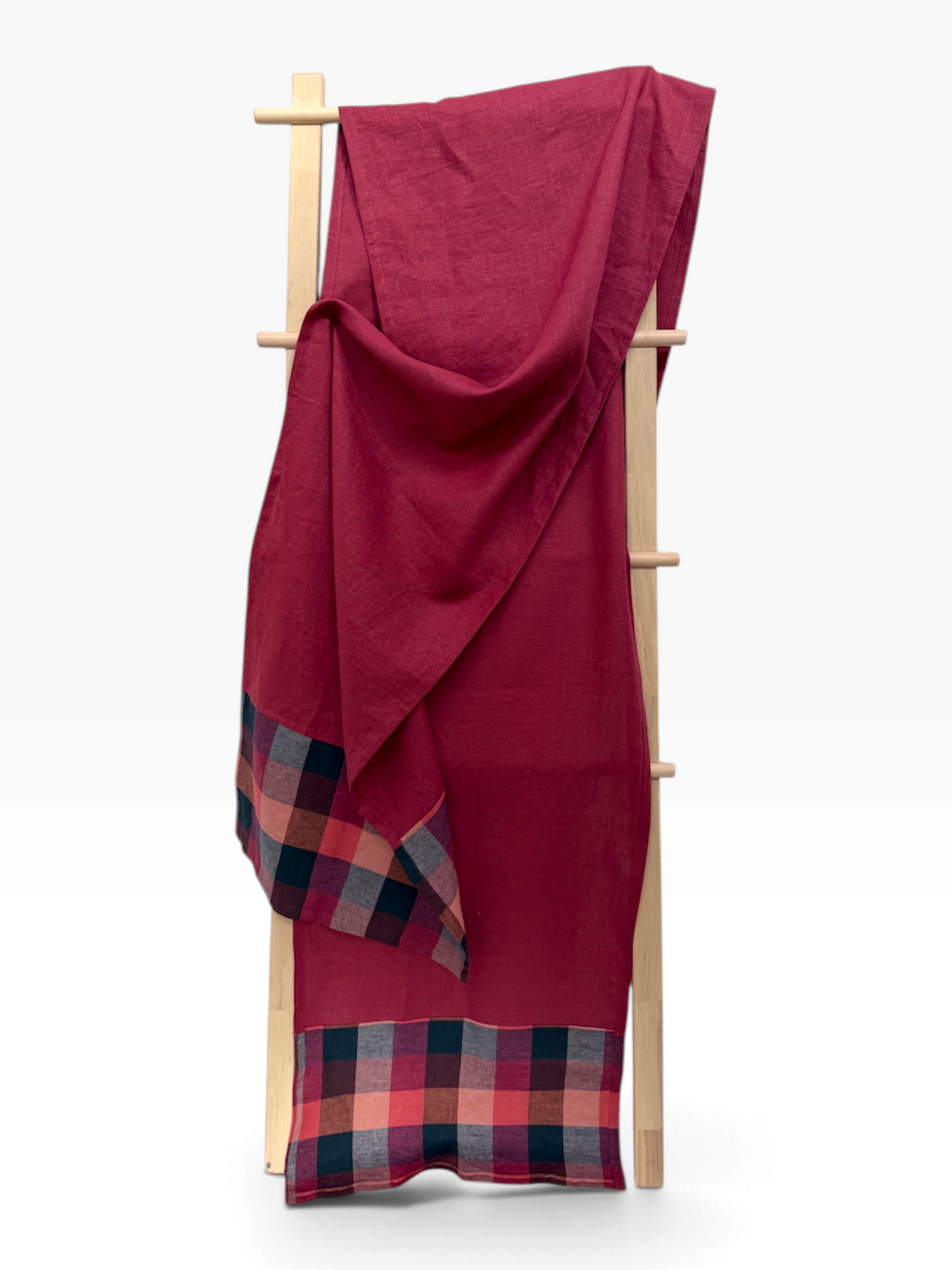 Summer Field Check Linen Table Runner