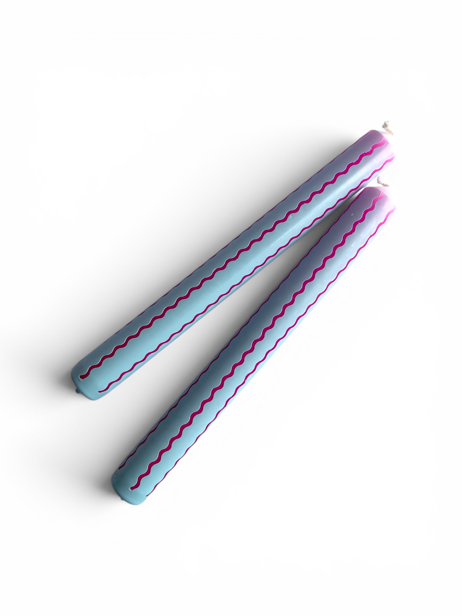 Neon Wiggle Dinner Candle — Pink & Blue
