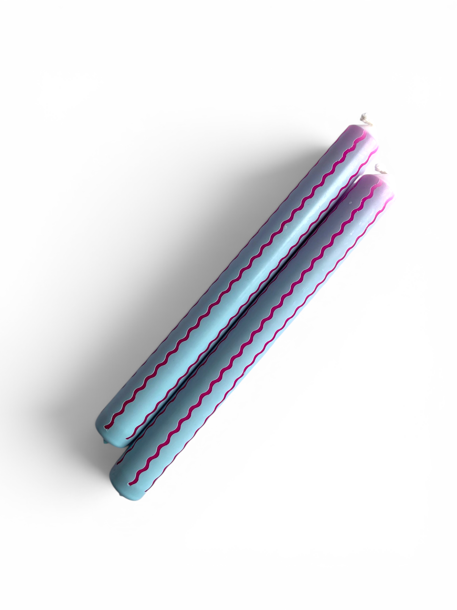 Neon Wiggle Dinner Candle — Pink & Blue