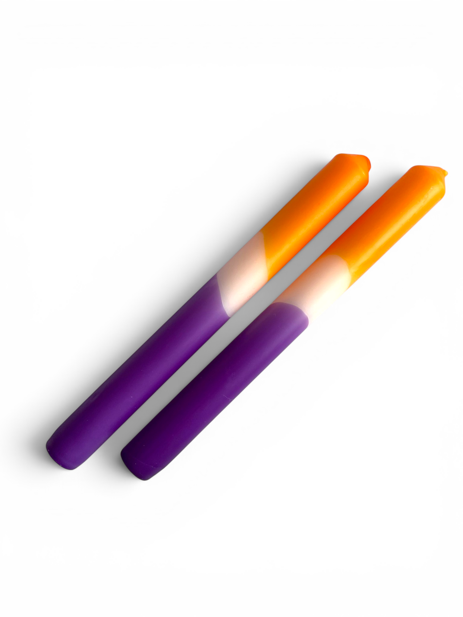 Autumn Sunset Dipped Candles - Orange and Purple
