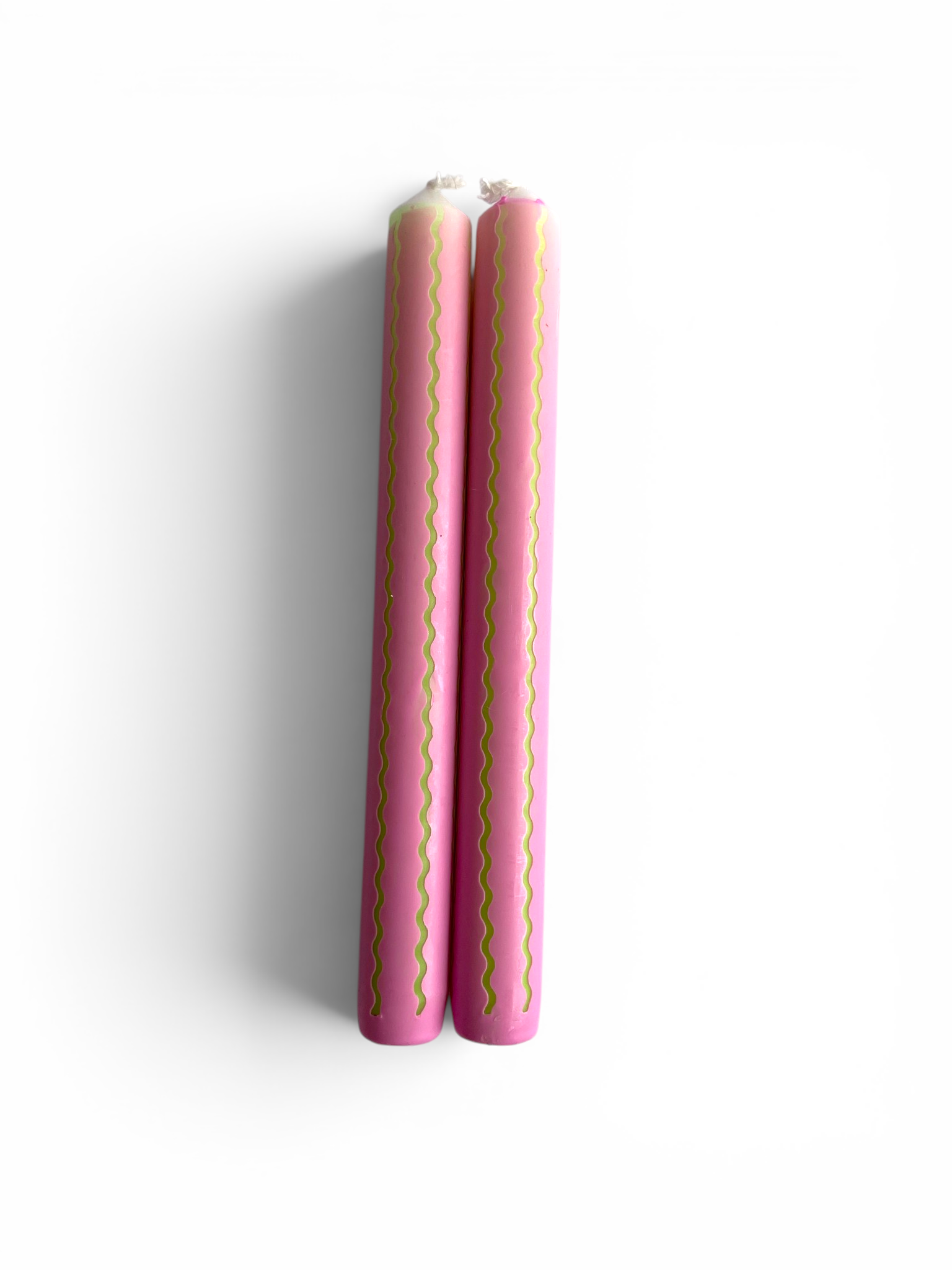 Neon Pink & Green Wiggle Dinner Candle