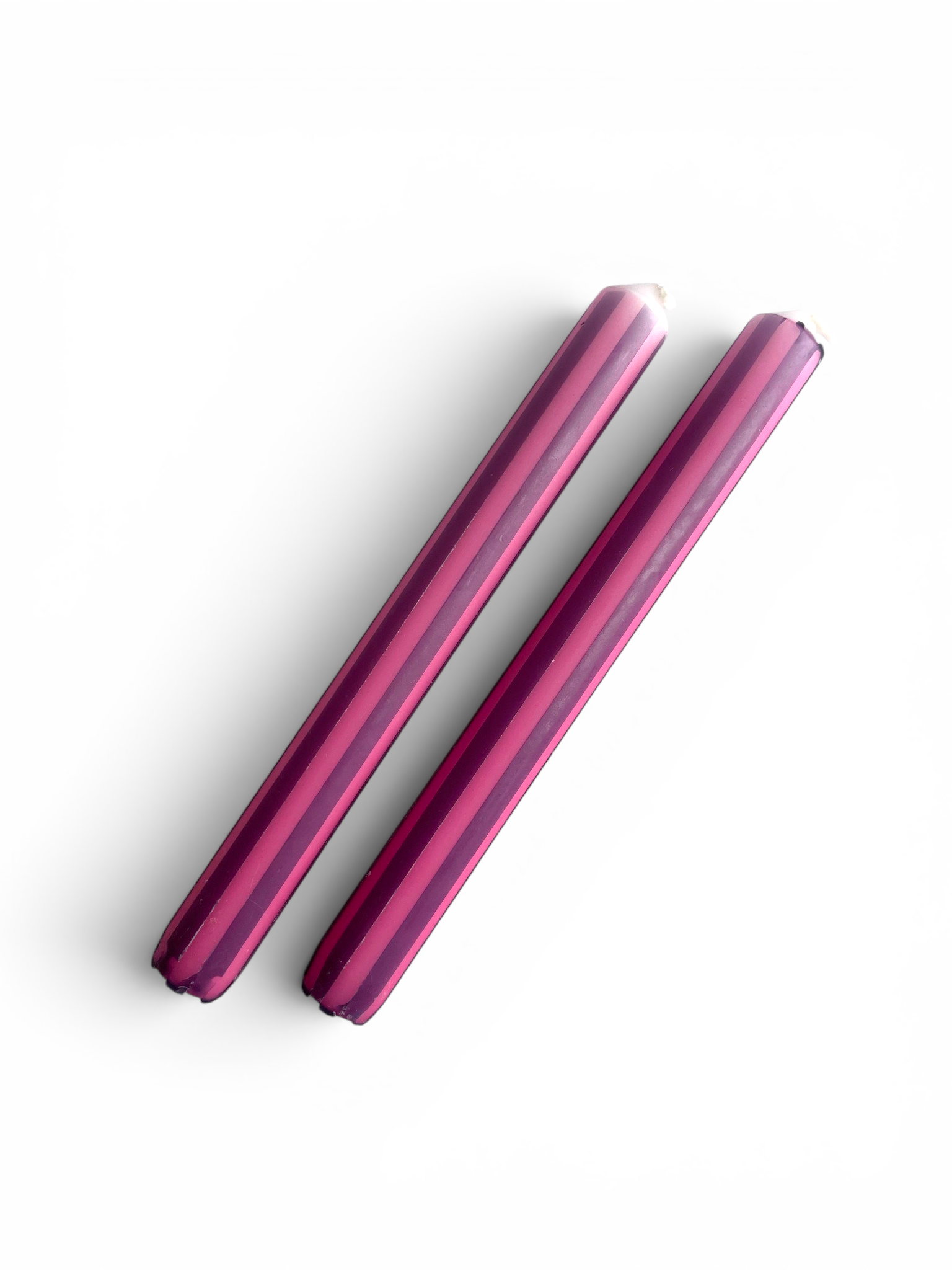 Aubergine Barbie Autumn Pinstripes Dinner Candles