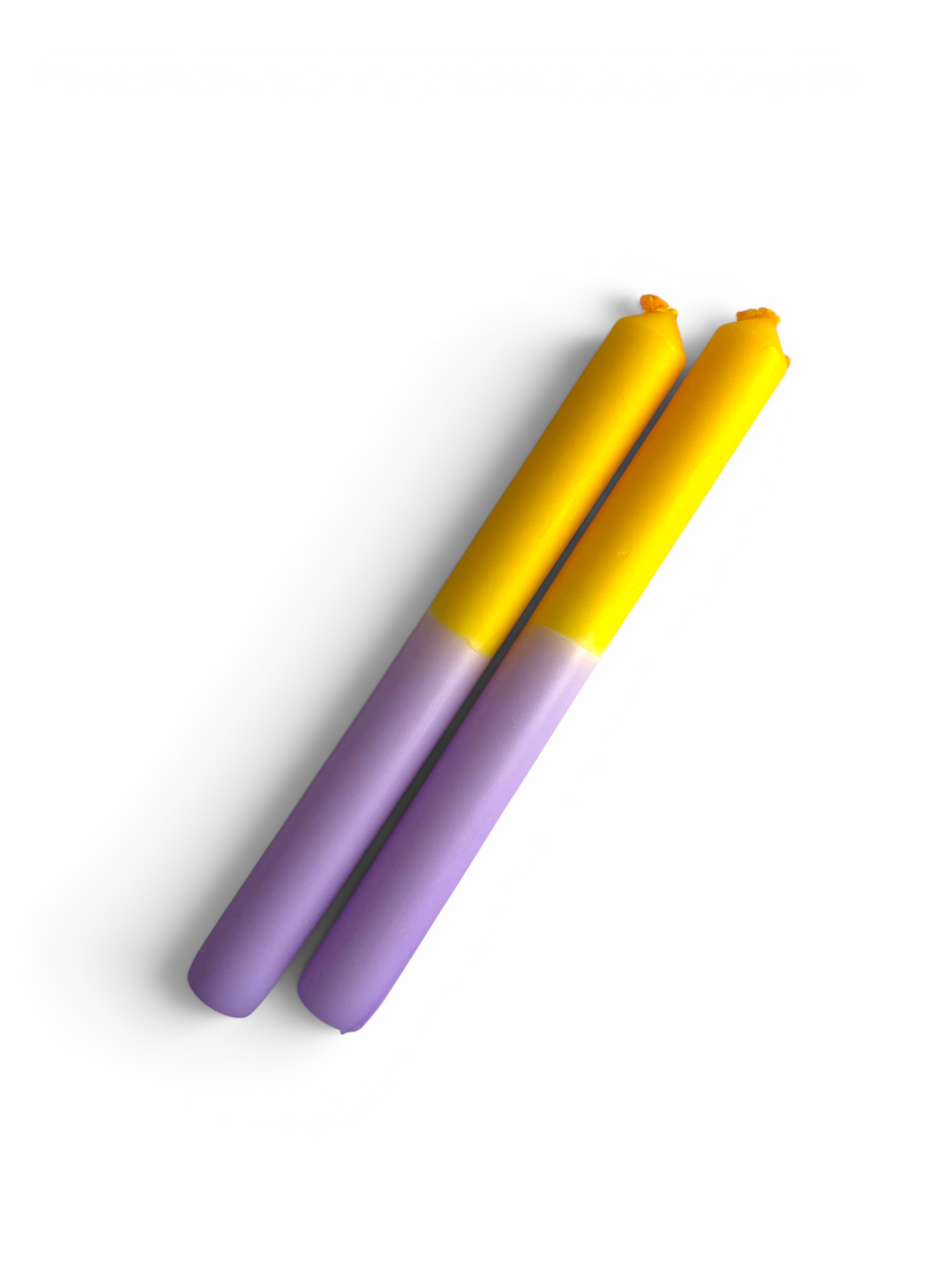 Lilac & Lemon Dip Dye Dinner Candle