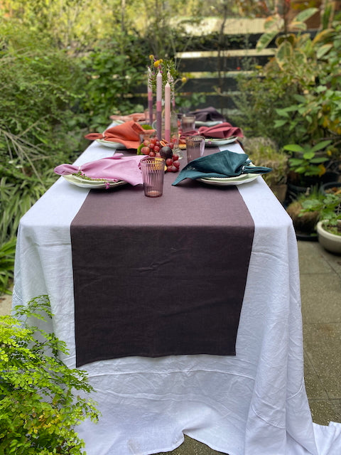 Plum Riot Linen Table Runner