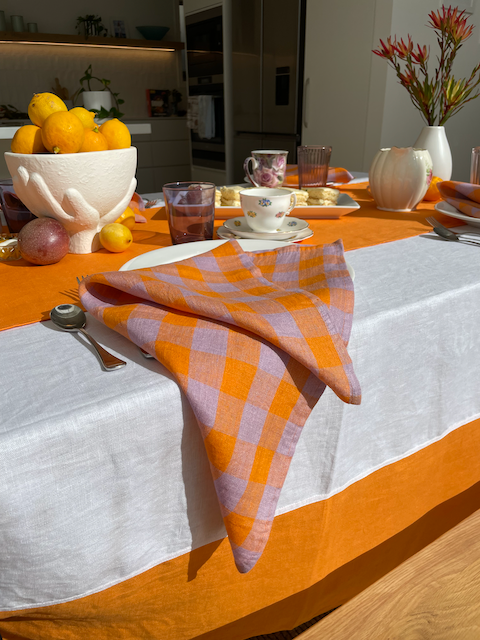 Tres Country Chic - Plaid Linen Napkins