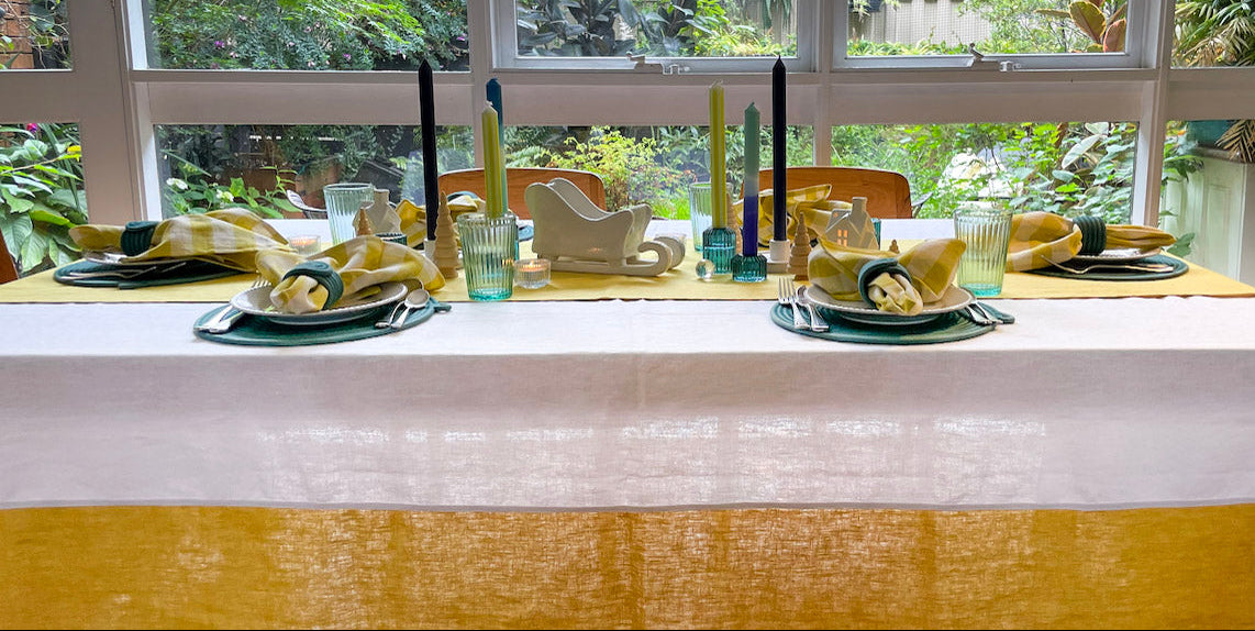 Citrus Twist Linen Tablecloth