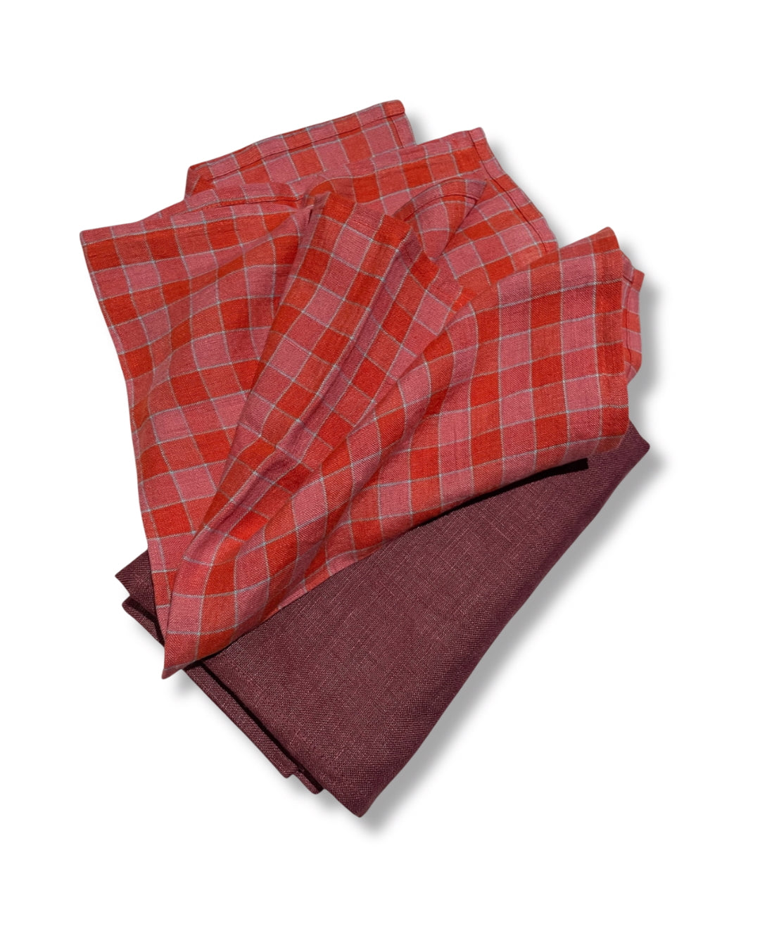 Rhubarb Checked Napkins