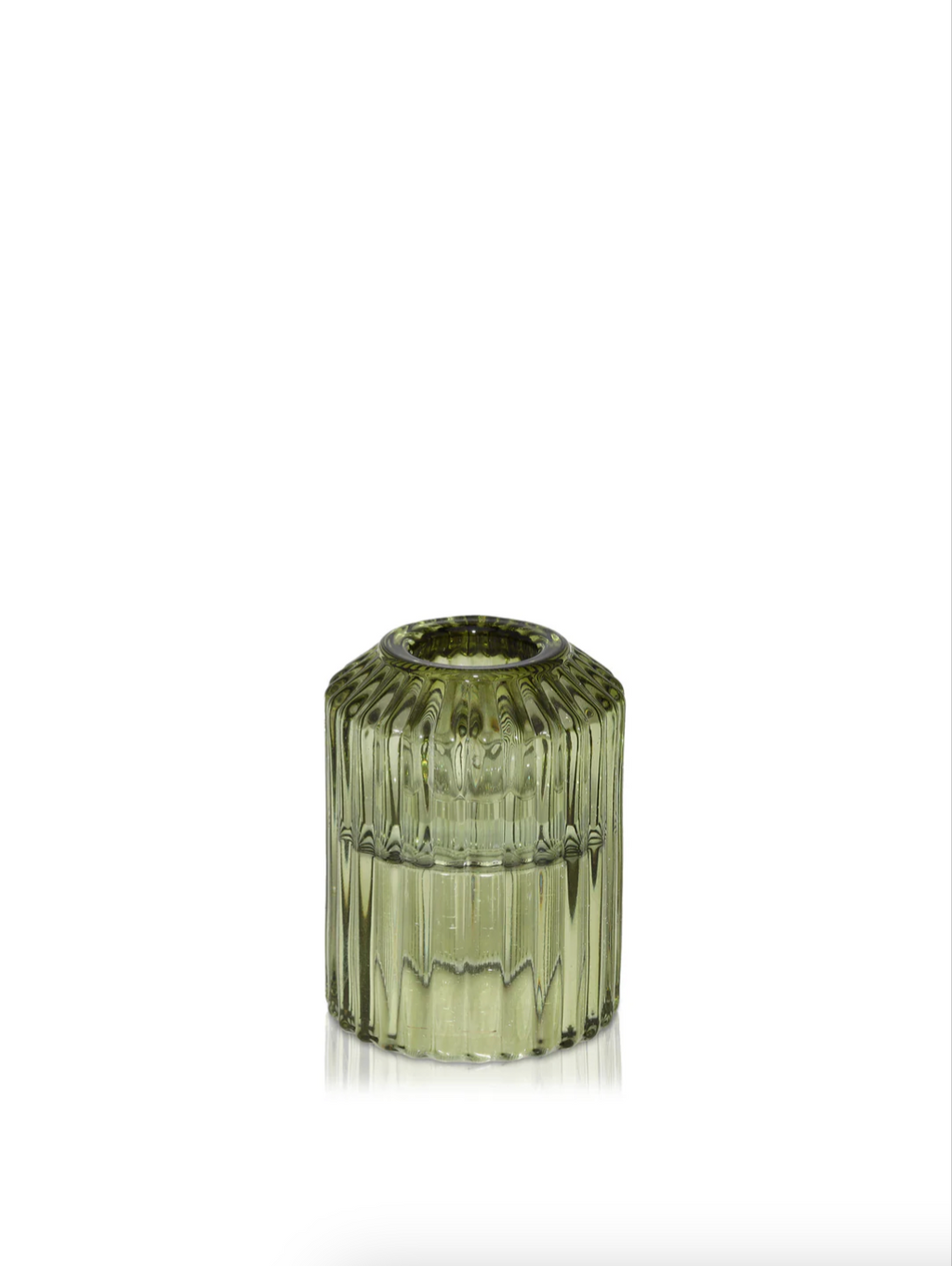Chartreuse Glass Candle Holder - Tall