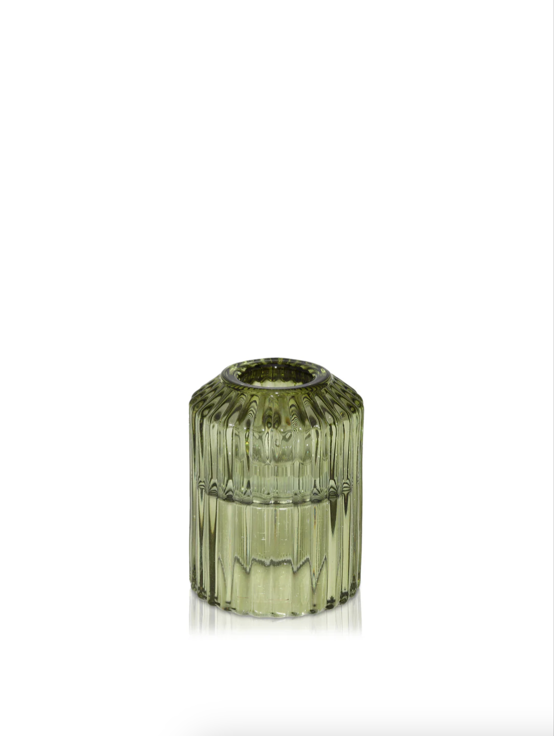 Chartreuse Glass Candle Holder - Tall