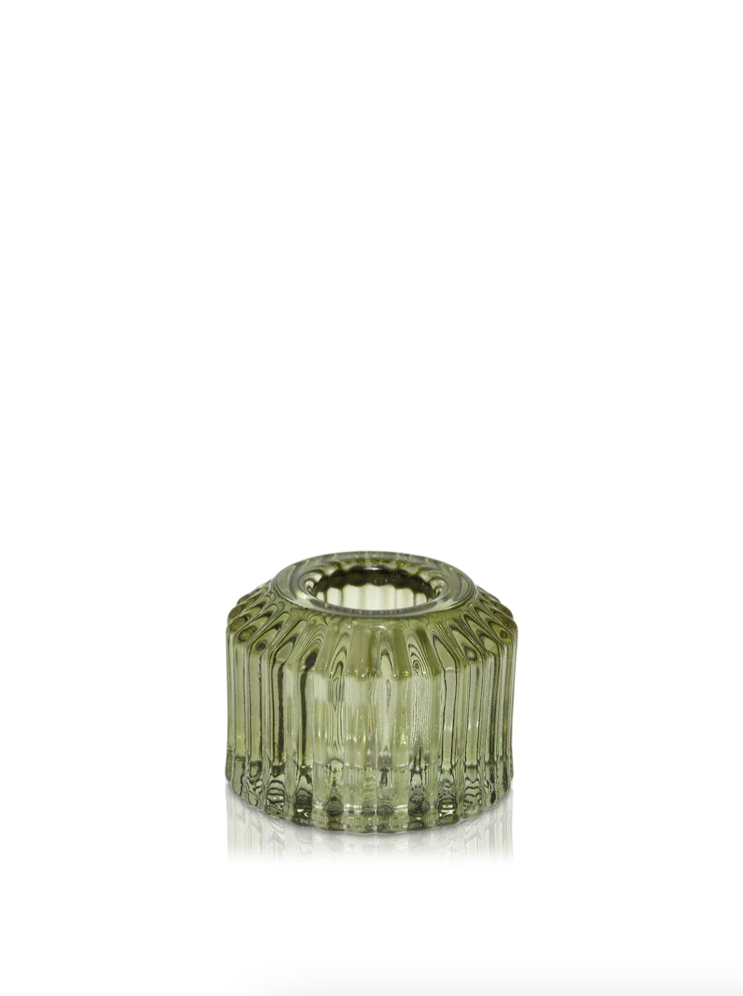 Chartreuse Glass Candle Holder - Short