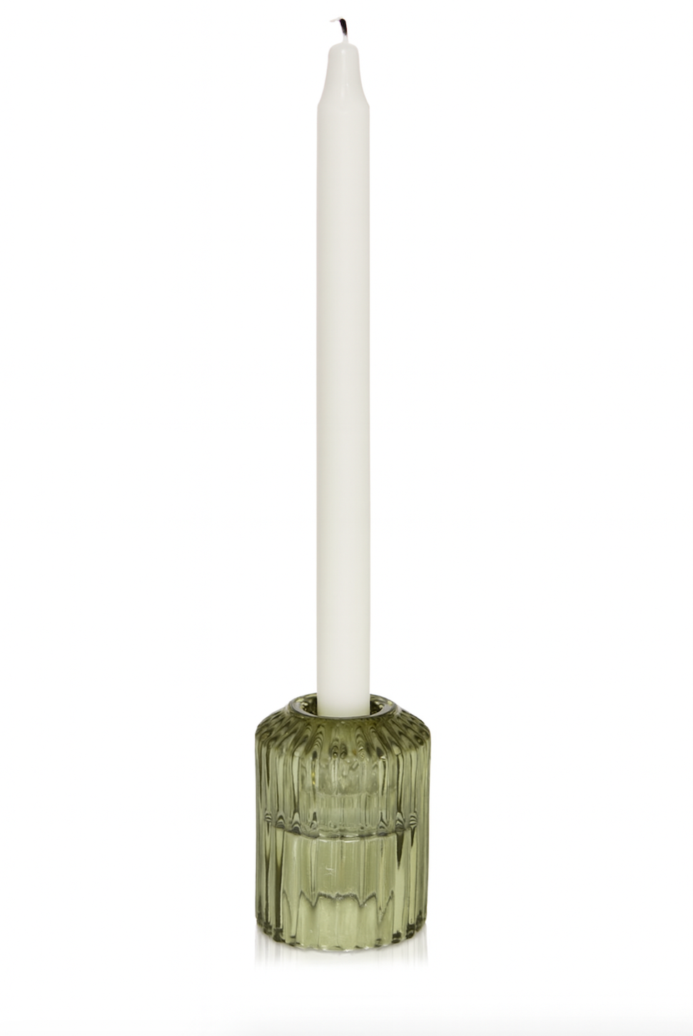 Chartreuse Glass Candle Holder - Tall