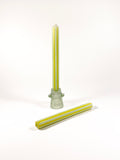 Mint and Lime Stripe Dinner Candle