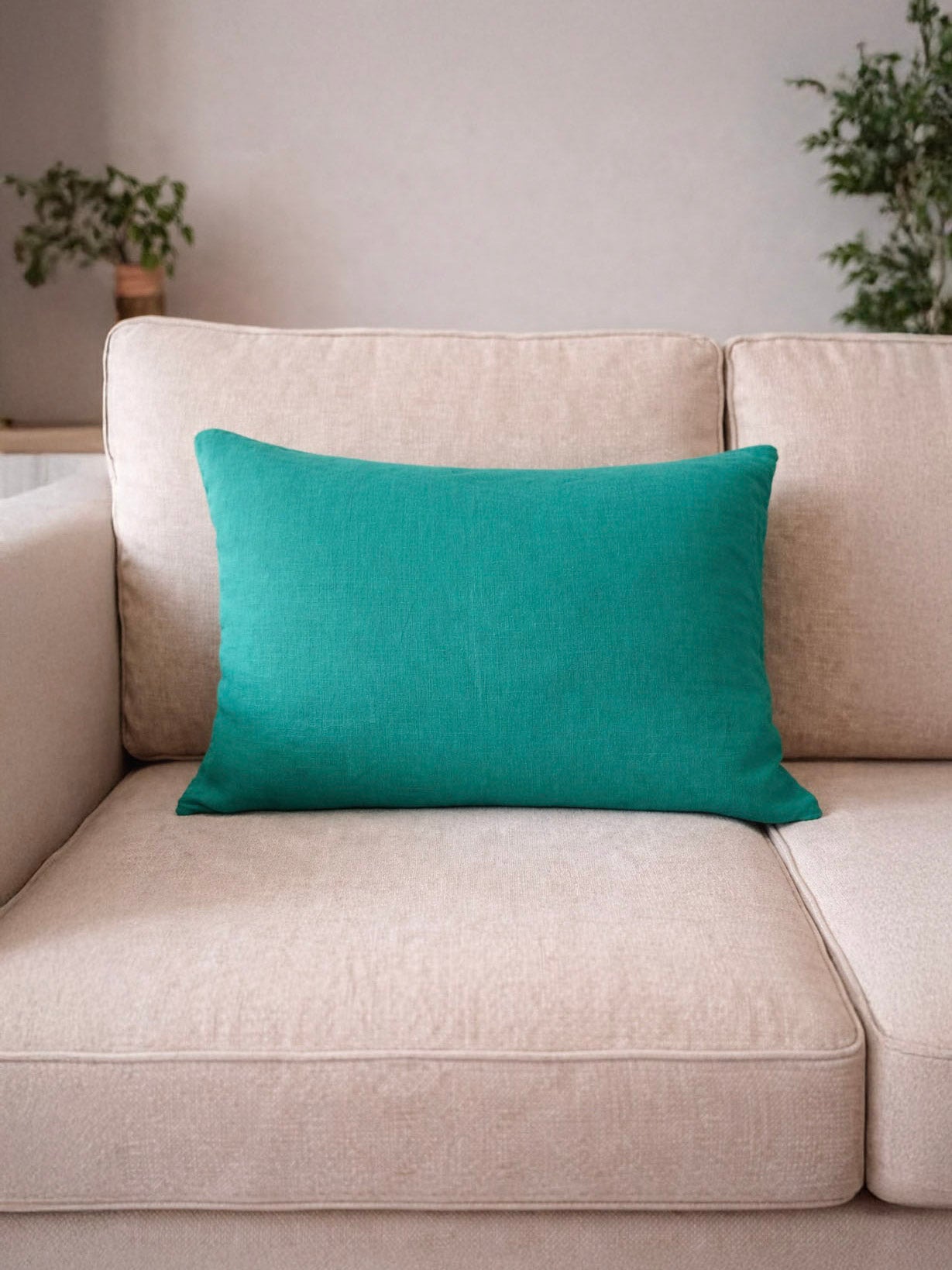 Teal Linen Cushion