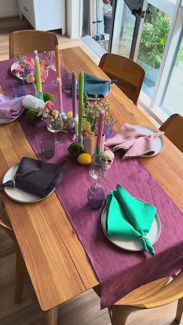 Purple Reign Linen Table Runner